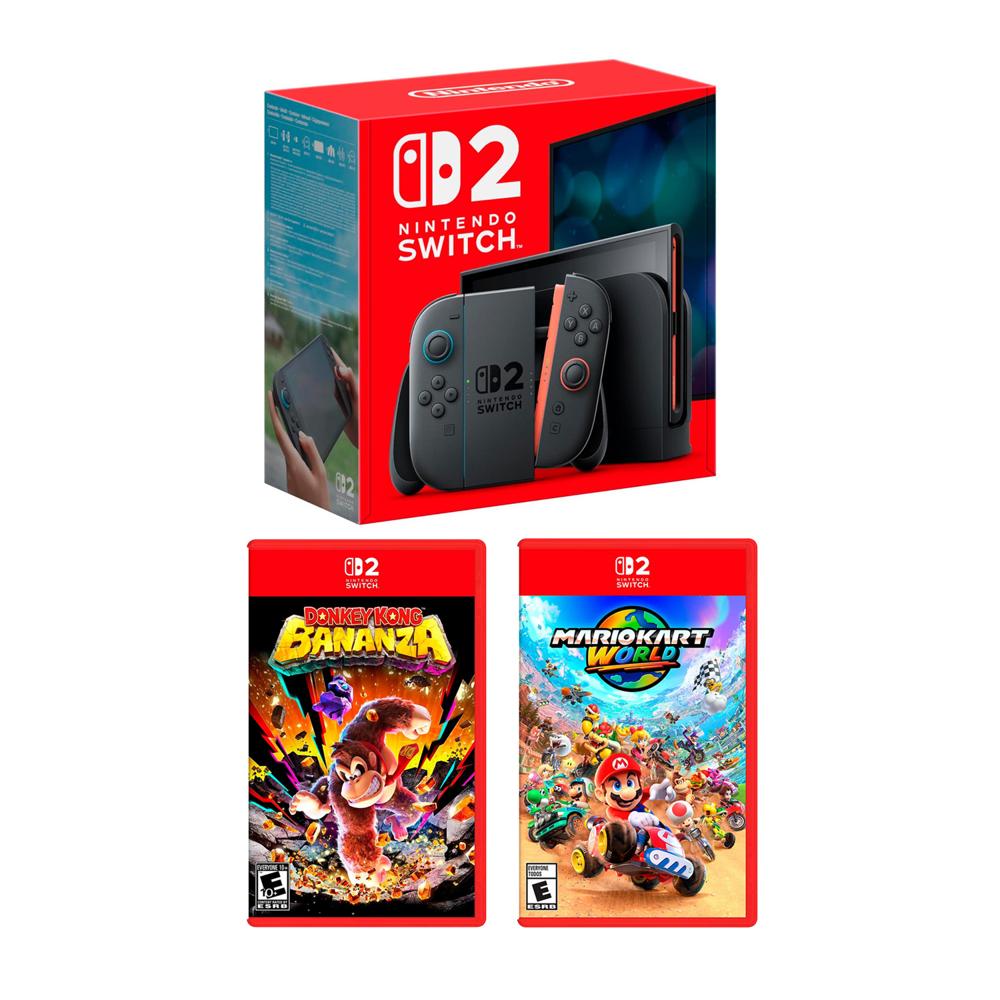 Consola Nintendo Switch 2 + Mario Kart World + Donkey Kong Bananza