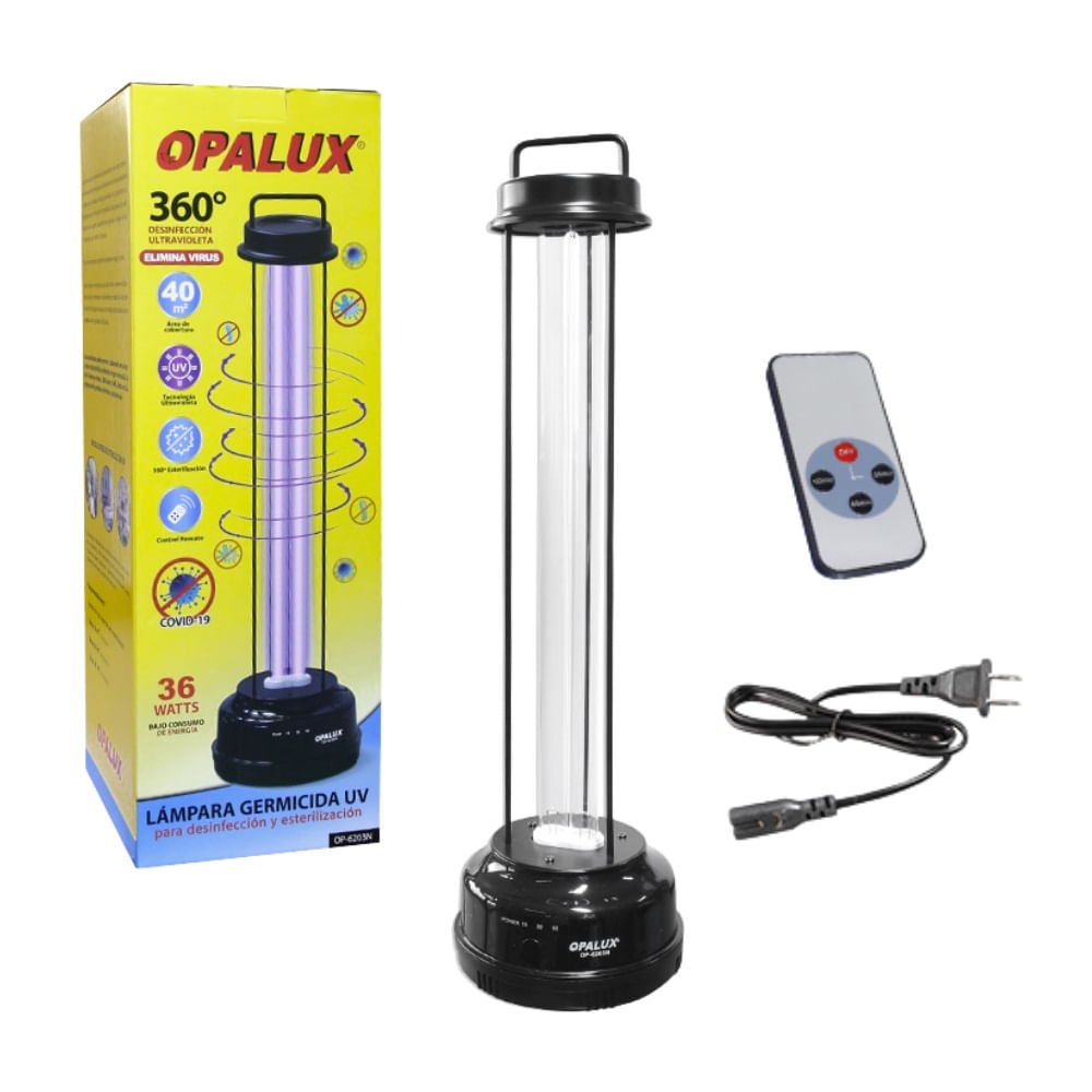 Lampara UV Germicida Opalux 36W con Control Remoto - OP-6203N Lampara UV Germicida Opalux 36W con Control Remoto - OP-6203N
