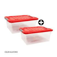 COMBO 2 Cajas Organizadoras Reyplast Suprema #25 Transparente de Polipropileno