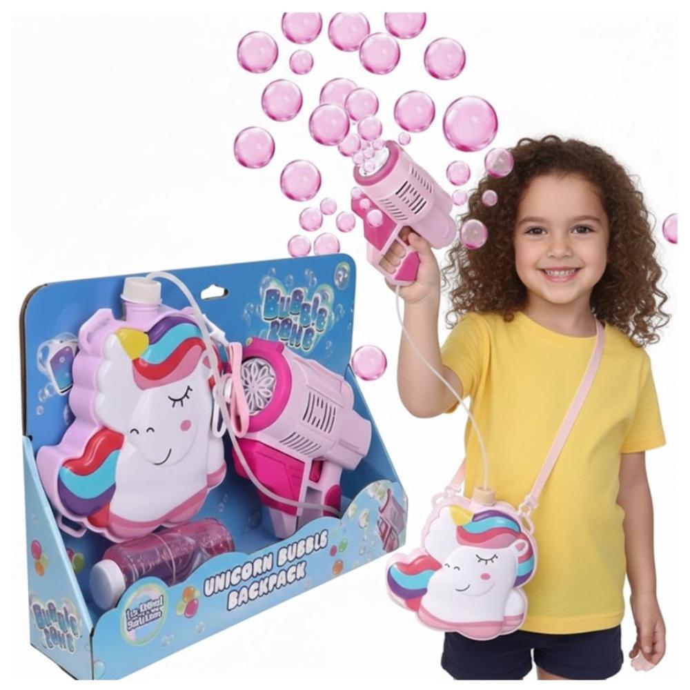 LANZADOR DE BURBUJAS UNICORNIO MAGIA EN CADA DISPARO PARA NIÑAS JS