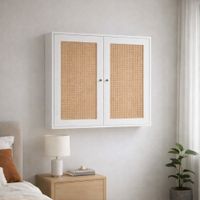 Mueble Organizador Flotante Juan con Ratán Color Blanco TU MESITA