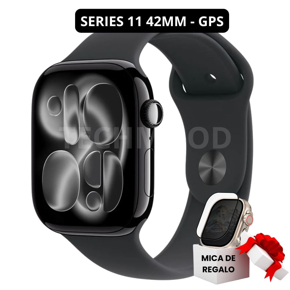 Apple Watch Series 11 Jet Black Aluminio GPS 42mm Sport Band Black