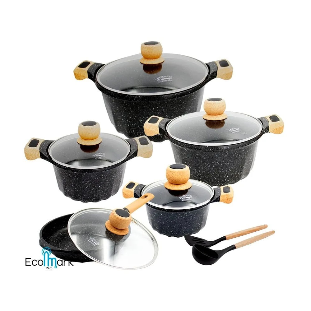 Set de Ollas Valeska Roca Volcánica Granito 12