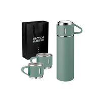 Set de 3 Piezas Termo 500ml C/ Tazas de Acero V