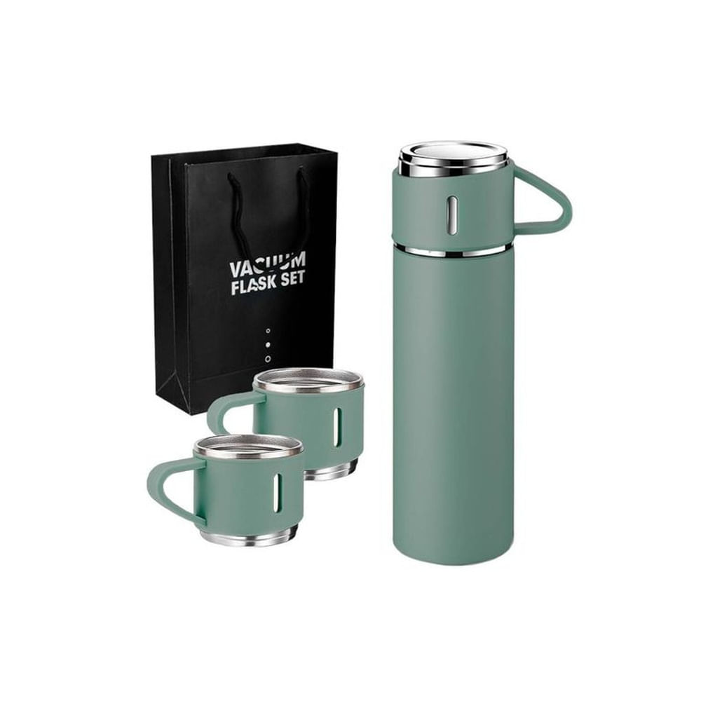 Set de 3 Piezas Termo 500ml C/ Tazas de Acero V