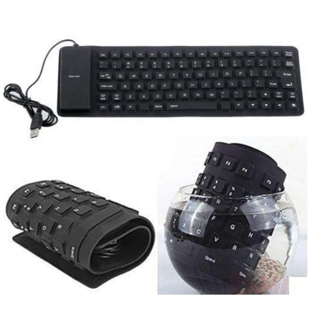 Teclado Flexible De Silicona Impermeable USB PC ANDROID IOS
