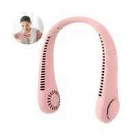Ventilador de Cuello Recargable 3 Velocidades Color Rosa