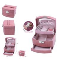 Organizador de joyas 3 niveles pequeño con llave