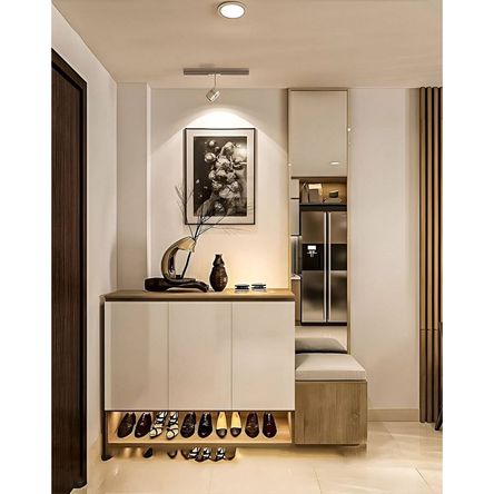 Zapatera Recibidor Keyla con Espejo y Asiento Color Garden Oak Blanco TU MESITA Zapatera Recibidor Keyla con Espejo y Asiento Color Garden Oak Blanco TU MESITA