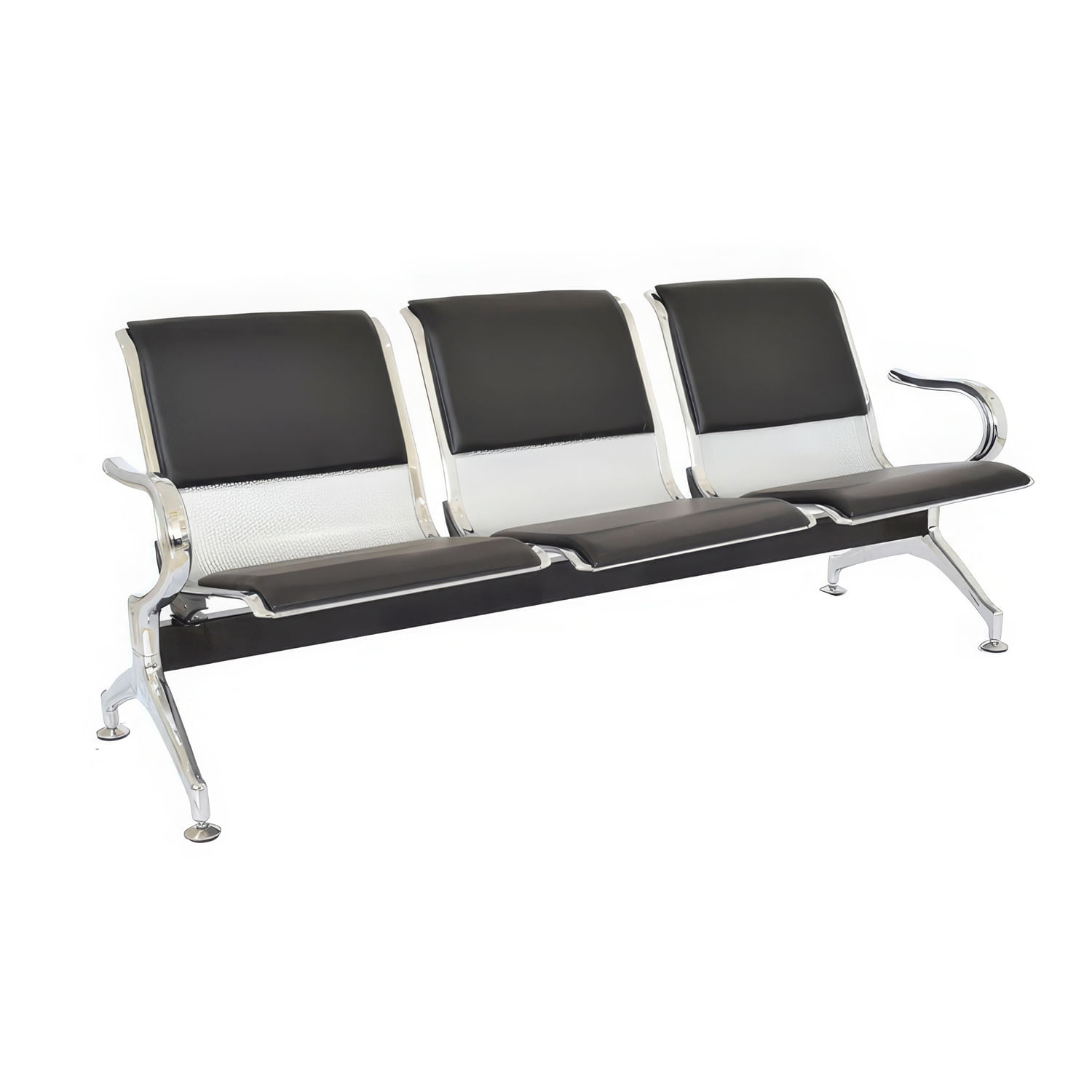 Tandem De Espera Aeropuerto Semi Tapiz Negro 3 Asientos Ofideas