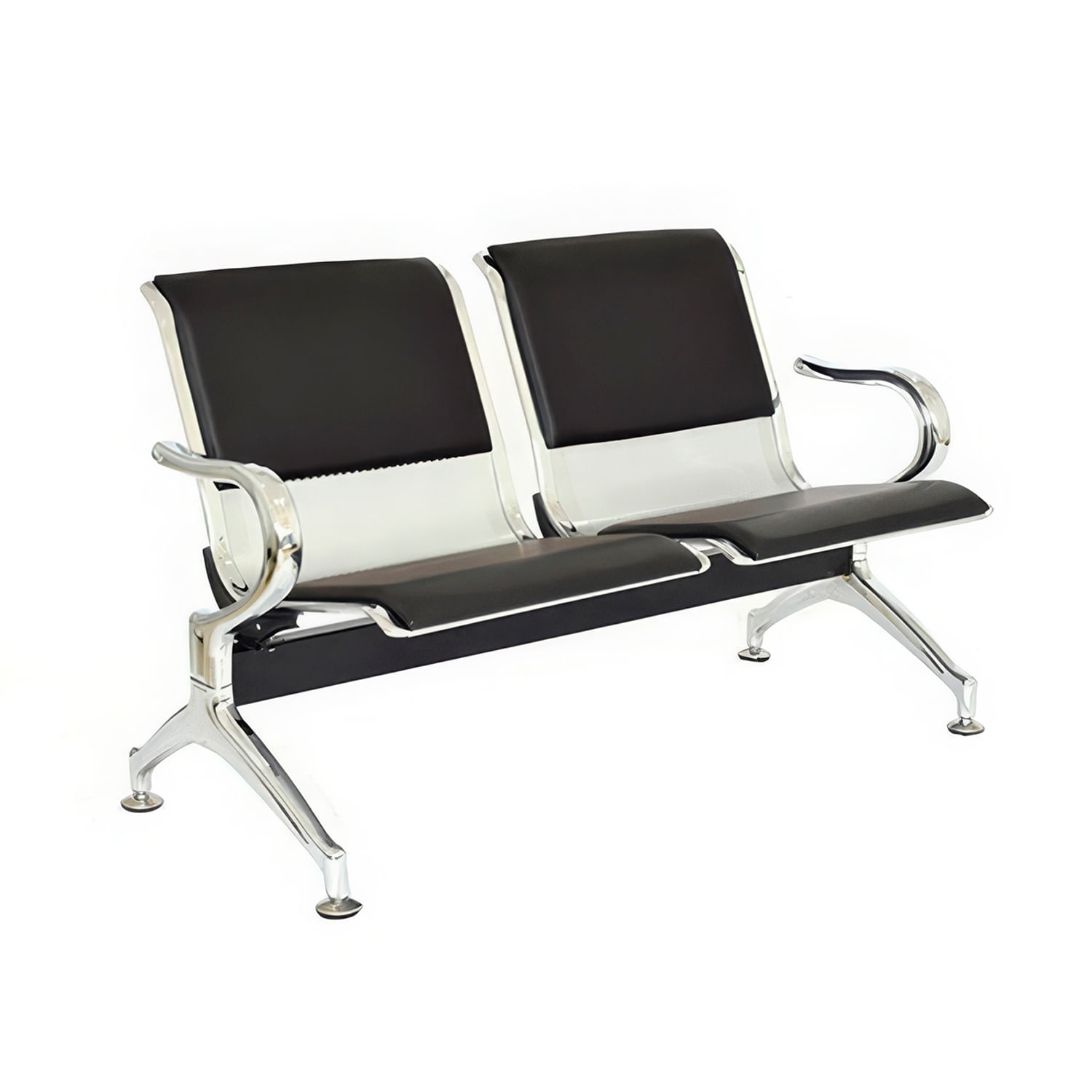 Tandem De Espera Aeropuerto Semi Tapiz Negro 2 Asientos Ofideas