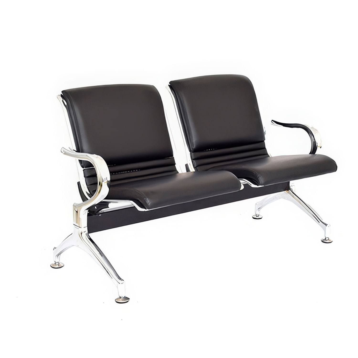 Tandem De Espera Aeropuerto Tapizado Negro 2 Asientos Ofideas