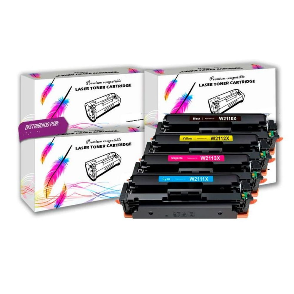 Kit de Toner HP Compatible 206X Negro y colores M282 M255