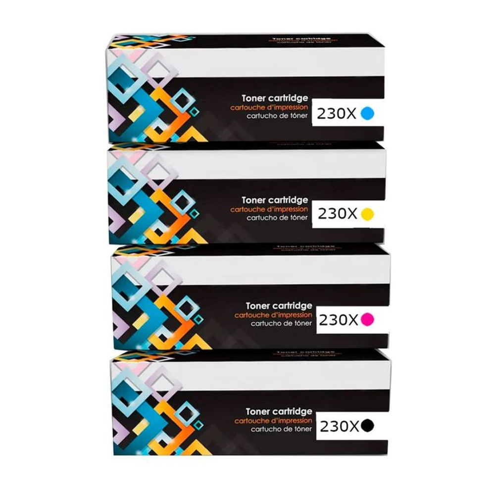 ? Kit de Toner HP Compatible 230X CYMK 4203, MFP 4303 con CHIP