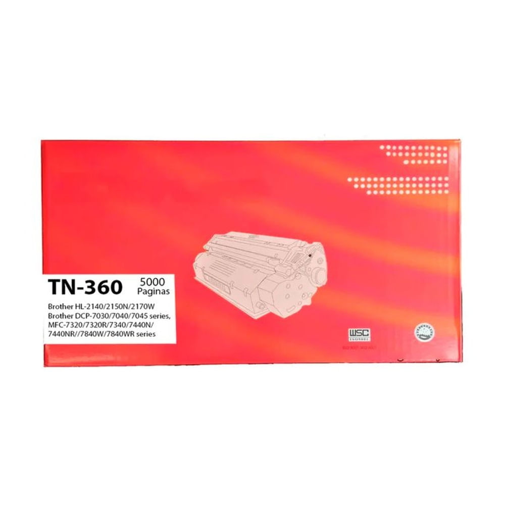 Toner Brother TN-360 Compatible HL-2140 Negro 26k
