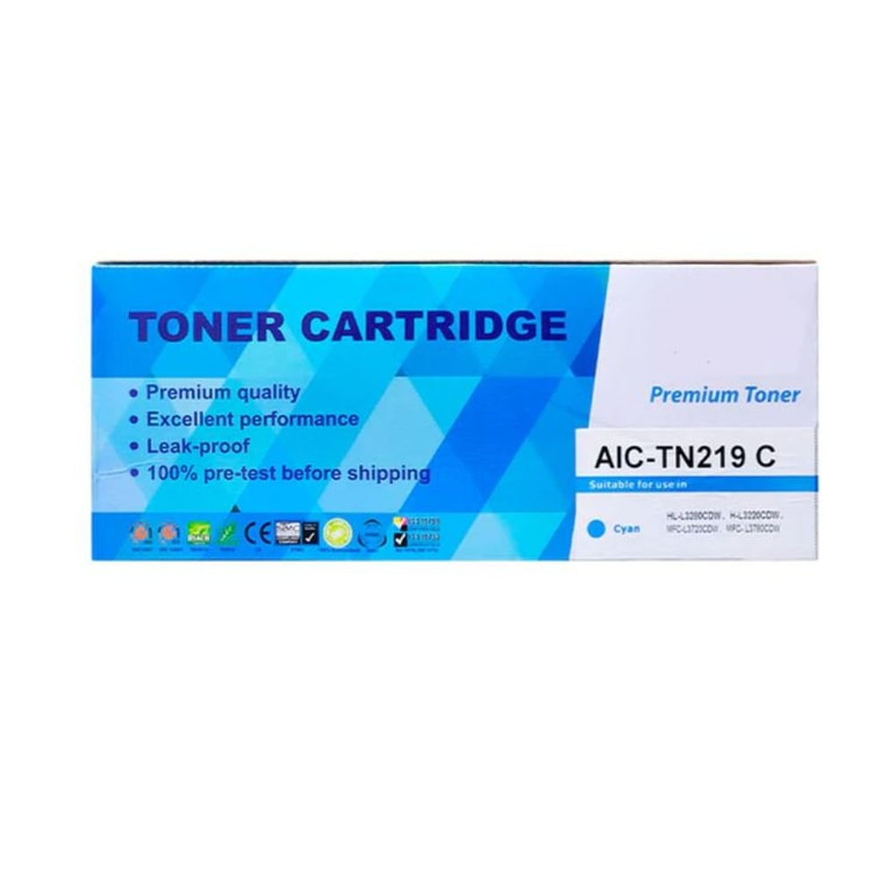 Toner Compatible TN-219C Brother Cyan L3280CDW DCP-L3560CDW MFC-L3760CDW