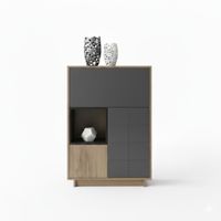Aparador Kevin 3 puertas Plomo y Marron | Masiva Home