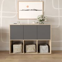 Aparador Arden 3 puertas Plomo y Marron | Masiva Home