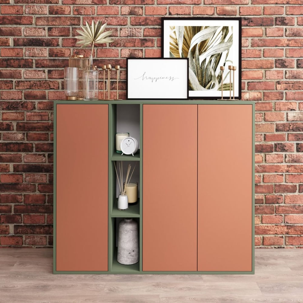 Aparador Jungla 3 puertas Naranja y Verde | Masiva Home