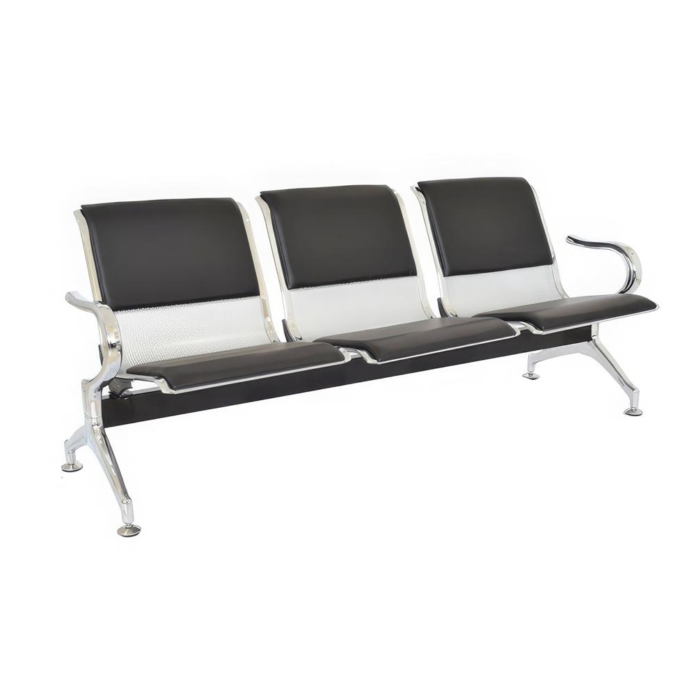 Tandem Aeropuerto Semi Tapiz Negro 3 Asientos Ofideas