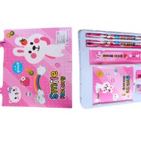 Juego de una Cartuchera con Lopices Borrador Agenda y Otros Escolares