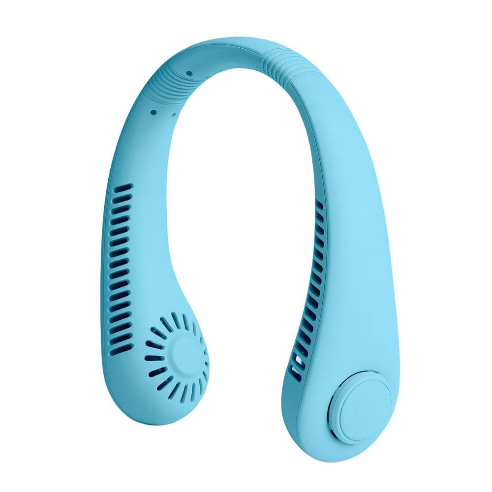 Ventilador Portatil Ventilador de Cuello Colgante sin Aspas Celeste
