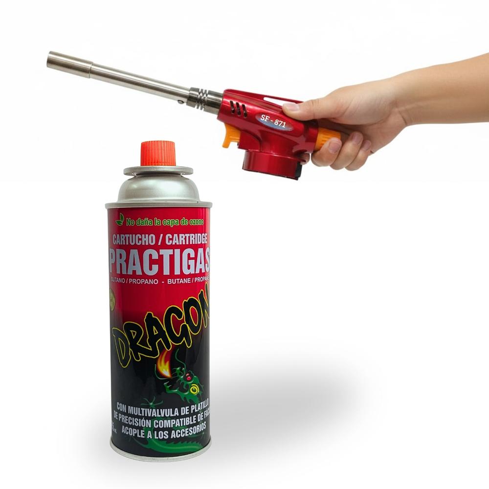 Soplete Encendedor para Parrillas + Cartucho de Gas Butano
