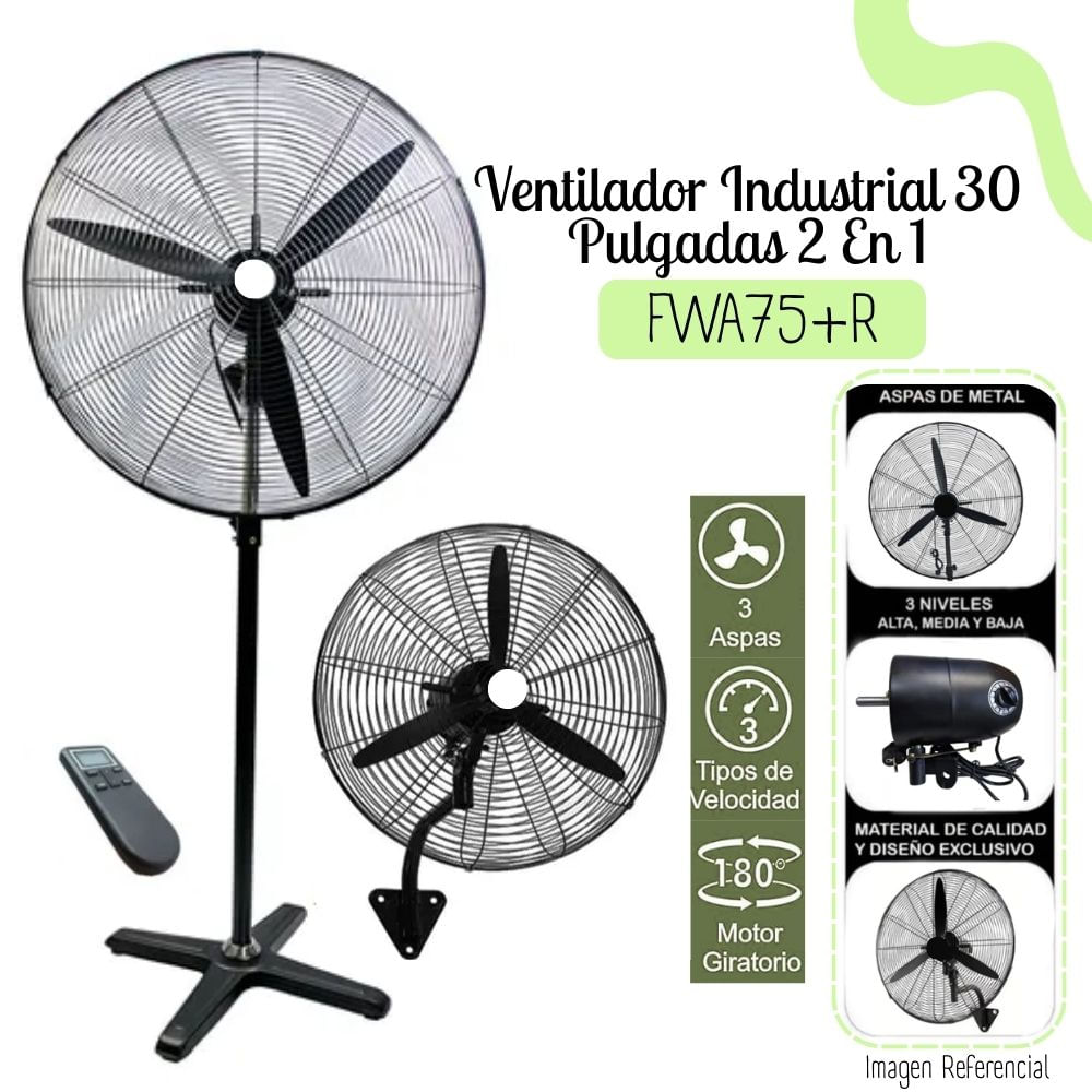 Ventilador LPM Industrial 30 Pulgadas 2 En 1 FWA75R