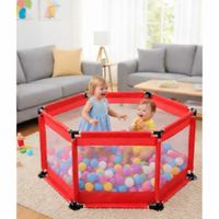 Corral De Juegos Hexagonal Rojo Para Bebés Niños Infantil Jaula