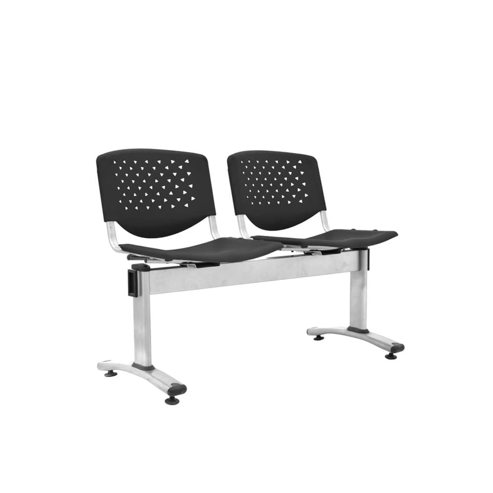 Banqueta De Espera Prisma Negro 2 Asientos Eg Ofideas