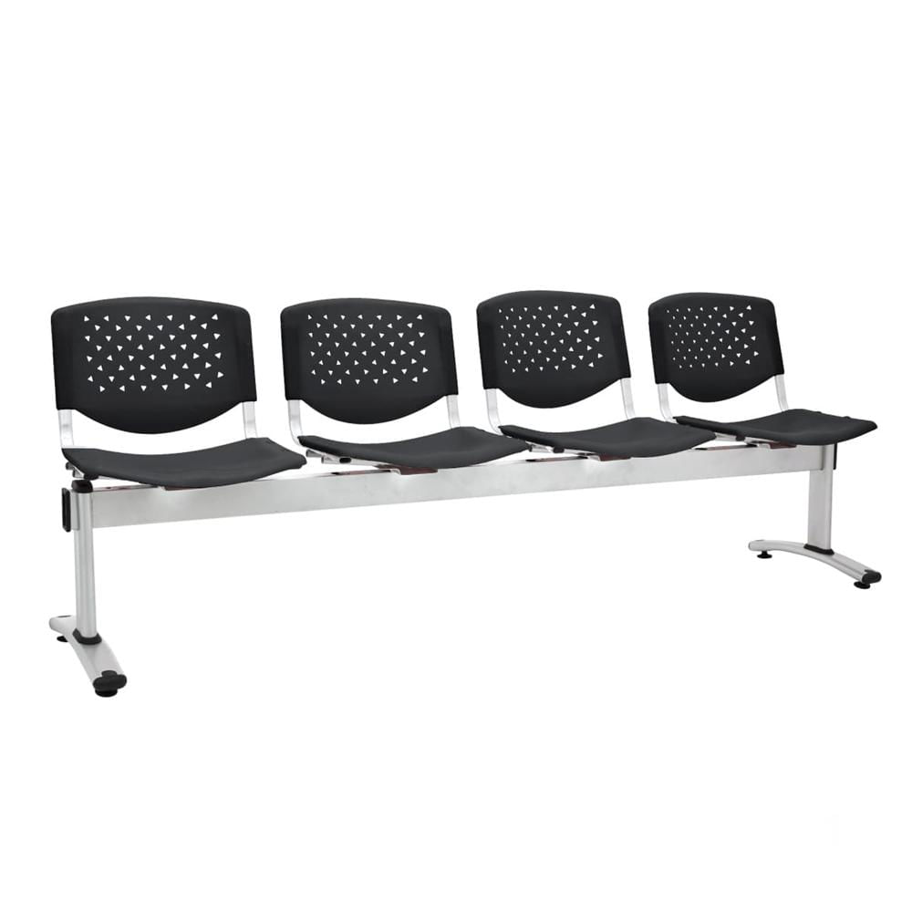 Banqueta De Espera Prisma Negro 4 Asientos Eg Ofideas