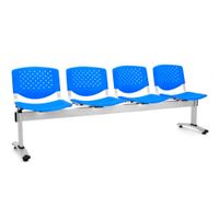 Banqueta De Espera Prisma Azul 4 Asientos Eg Ofideas