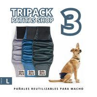 TRIPACK 03 Pañales Reutilizables Ecológicos PATITAS SHOP para Macho L