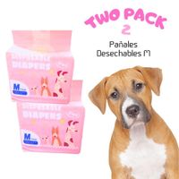 TWO-PACK 02 Pañales Desechables para Mascotas Hembra M