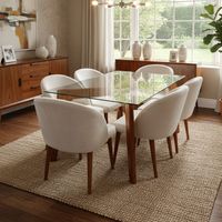 Juego de Comedor Kristen 6 sillas color Natural de AMBIENTA HOME