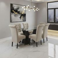 Juego de Comedor Alí de 6 sillas color Beige de AMBIENTA HOME