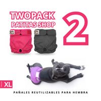 TWOPACK 02 Pañales Reutilizables Ecológicos PATITAS SHOP para ORINE Hembra XL