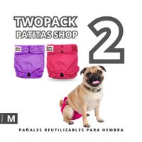 TWOPACK 02 Pañales Reutilizables Ecológicos PATITAS SHOP para ORINE Hembra M