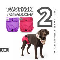 TWOPACK 02 Pañales Reutilizables Ecológicos PATITAS SHOP de TELA para CELO Hembra XXL
