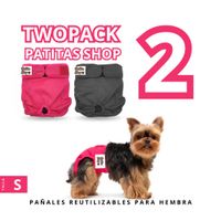 TWOPACK 02 Pañales Reutilizables Ecológicos PATITAS SHOP para ORINE Hembra S