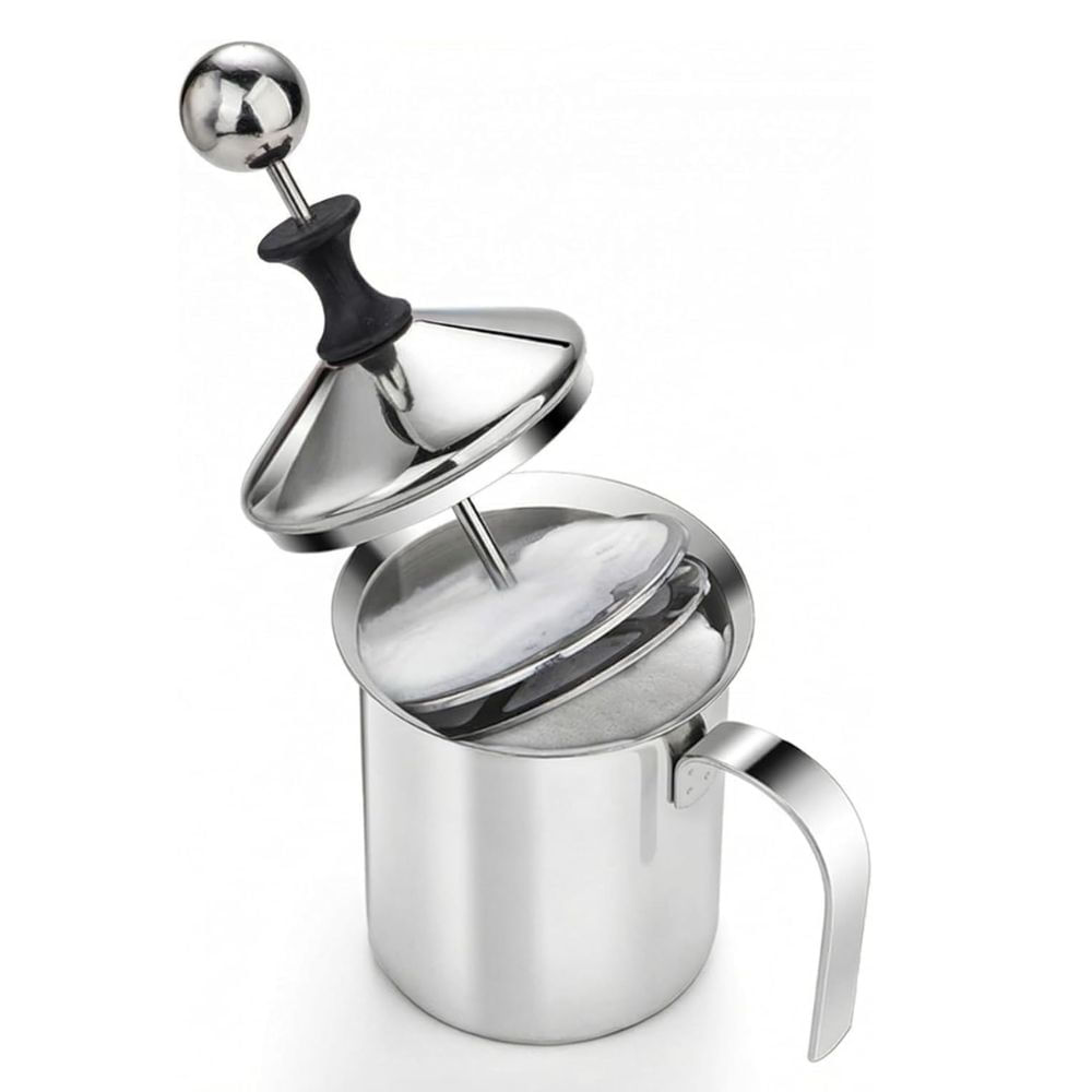 Espumador manual de leche en acero 400 ml