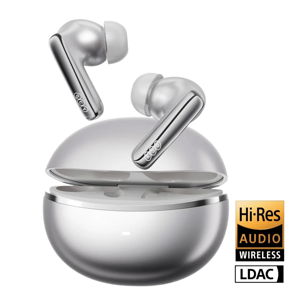Audífonos QCY MeloBuds N70 Cancelación de Ruido Activa Hi-Res Audio BT 6.0 - Plateado