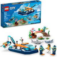 LEGO CITY BARCO DE BUCEO EXPLORADOR CON ARRECIFE DE CORAL MINISUBMARINO Y FIGURAS