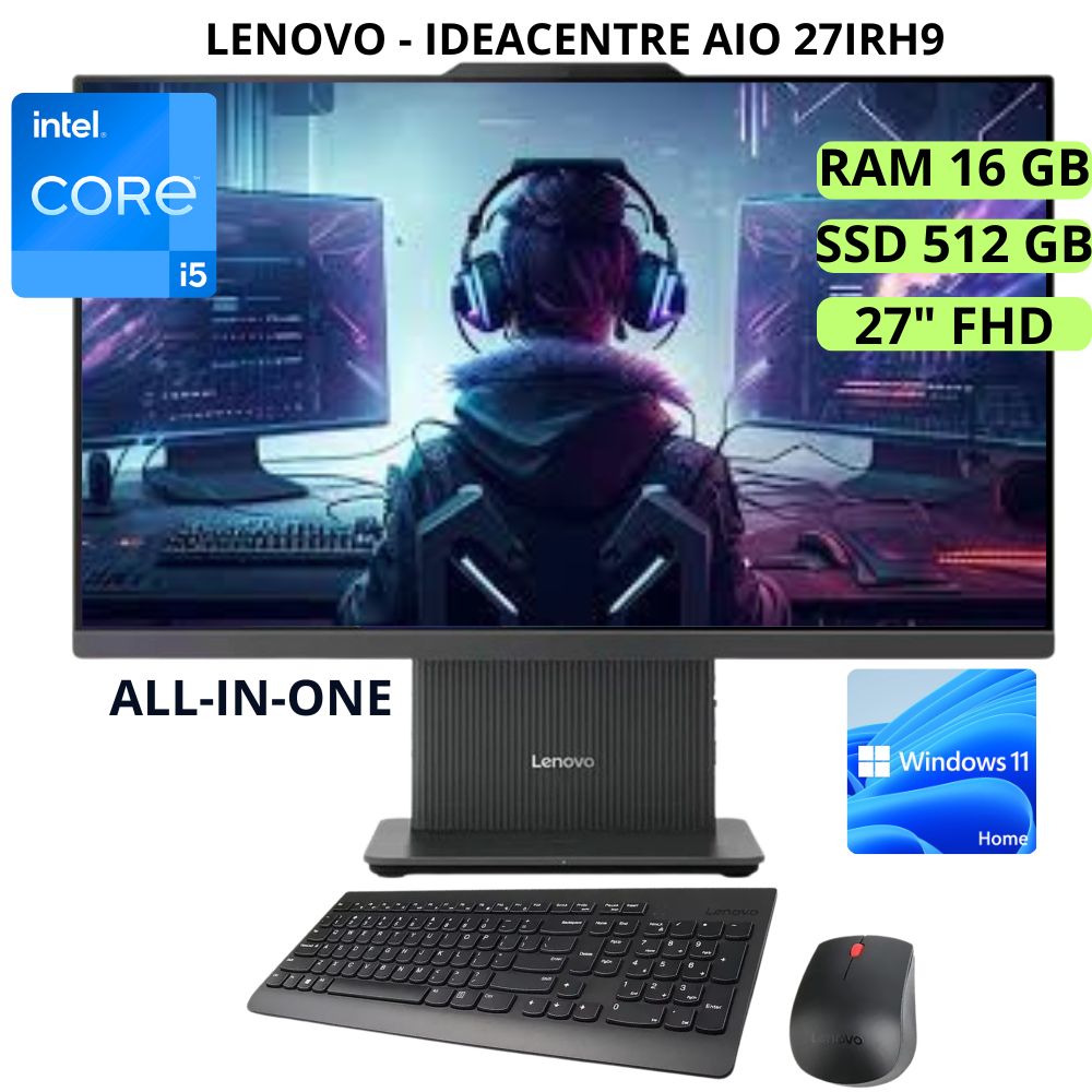 ALL IN ONE  LENOVO IdeaCentre AIO 27IRH9 INTEL CORE i5 Ram 16GB  SSD 512 GB   -F0HM0085LD