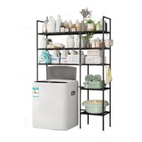 Estante Organizador Lavadora Secadora Codos 5 Niveles 106cm Negro