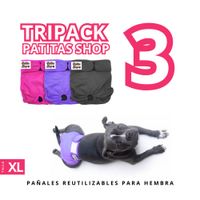TRIPACK 03 Pañales Reutilizables Ecológicos PATITAS SHOP para ORINE Hembra XL