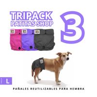 TRIPACK 03 Pañales Reutilizables Ecológicos PATITAS SHOP de TELA para CELO Hembra L
