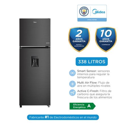 Refrigeradora Midea MDRT489MTR28PEWD Inverter Quattro 338Lts Inox Negro Refrigeradora Midea MDRT489MTR28PEWD Inverter Quattro 338Lts Inox Negro
