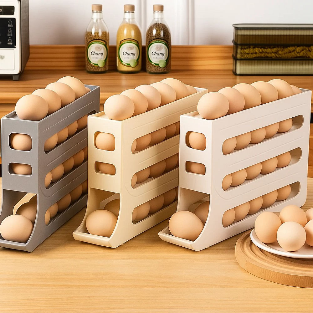 Porta Huevos Contenedor de Huevos 4 Niveles Plastico