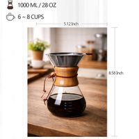 Cafetera chemex  1000 ml Incluye filtro de acero